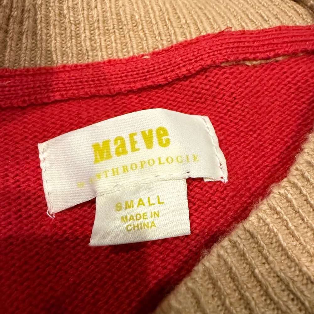Maeve Red and Tan Women's Sweater - Picture 4 of 6